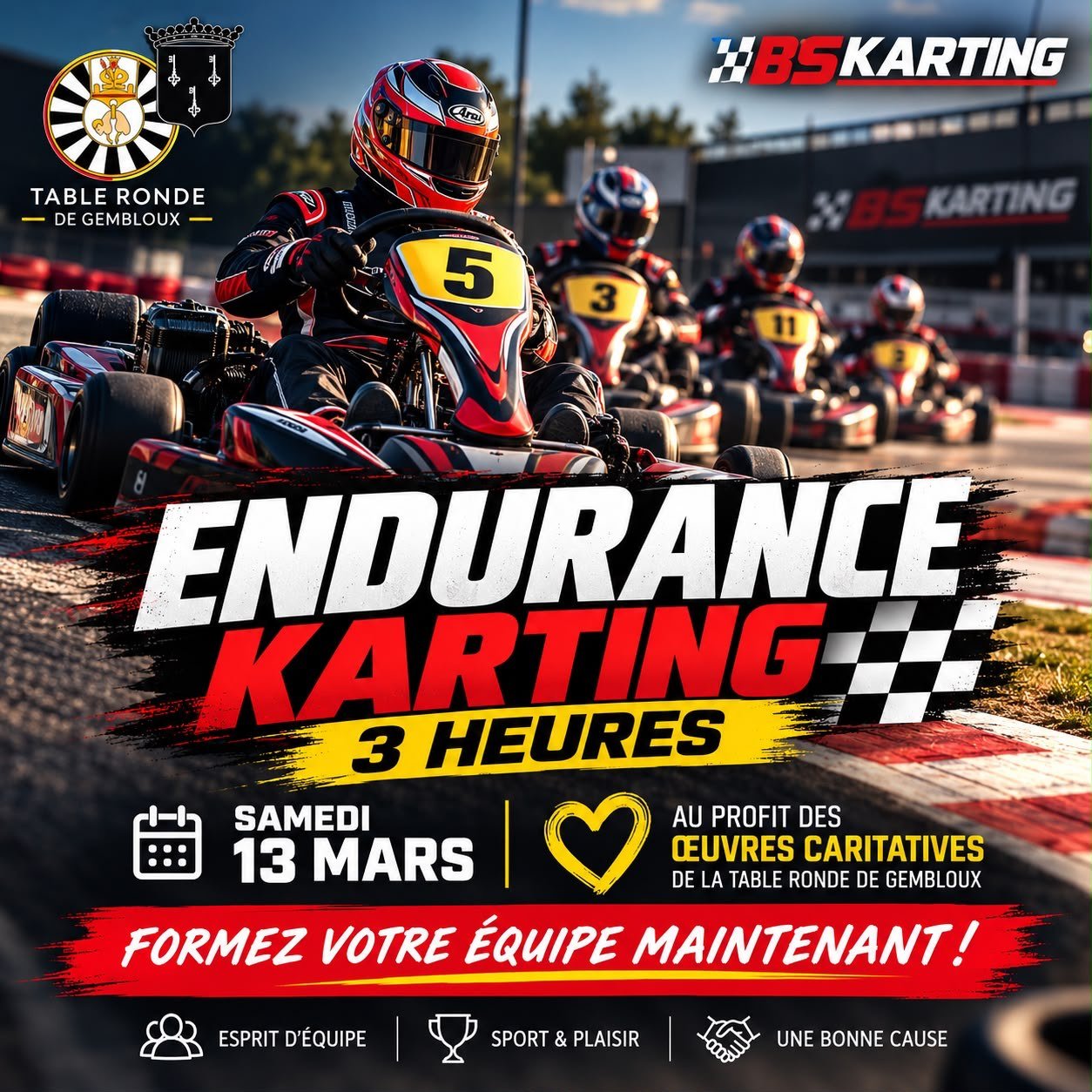 Affiche Endurance Karting 3 heures, samedi 13 mars